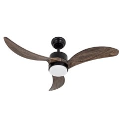 Iluminashop Ventilador de Techo con Luz LED y Mando 24W Negro/Roble