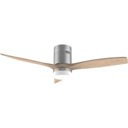 Ventilador de Techo EVVO V550 Wood Wifi Gris Lacado/Madera LED 40W 132cm 6 Velocidades WiFi Resistente Agua