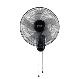 Ventilador Sogo Pared 5 Aspas 40cm 50W Oscilante Silencioso 3 Velocidades Negro