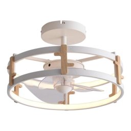 Ventilador de techo CEILY WOOD DC, luz LED 42W, 13W, 6 velocidades, Bluetooth/mando