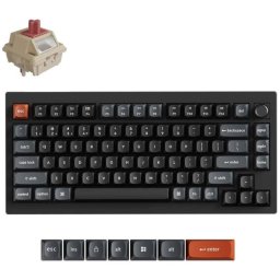 Teclado Keychron V1 Ultra 8K mecánico inalámbrico 75% RGB con knob y switches rojos