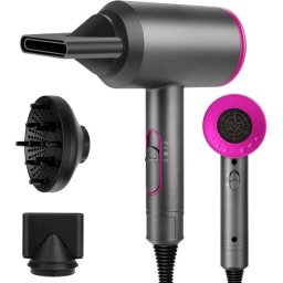 Secador de Pelo Iónico Dam Electronics 2000W 4 Niveles 2 Velocidades con Difusor y Concentradores Negro