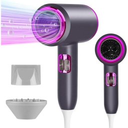 Secador de Pelo Profesional Iónico Dam Electronics 2400W 3 Temperaturas 2 Velocidades con Difusor Gris