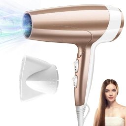Secador de Pelo Iónico Profesional Dam Electronics 2400W 3 Temperaturas 3 Velocidades con Difusor Champán