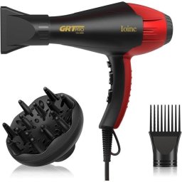 Secador de Pelo Profesional Iónico Dam Electronics 2400W 3 Temperaturas 2 Velocidades con Difusor y 2 Boquillas Negro