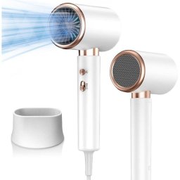 Secador de Pelo Iónico Profesional Dam Electronics 2400W 3 Temperaturas 2 Velocidades con Difusor Blanco