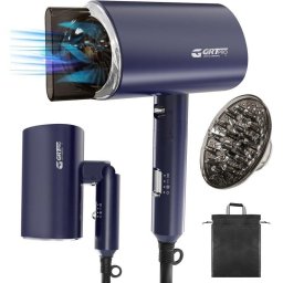 Secador de Pelo Plegable Iónico Dam Electronics 2200W 2 Temperaturas 2 Velocidades con Difusor Azul