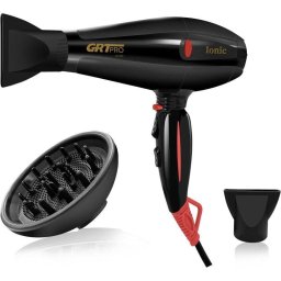 Secador de Pelo Profesional Iónico Dam Electronics 2400W 3 Temperaturas Negro 2 Velocidades con Difusor y 2 Boquillas Diseño ergonómico