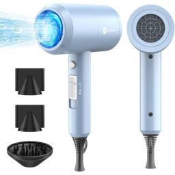 Secador de Pelo Iónico Profesional Dam Electronics 1800W 2 Velocidades 2 Temperaturas Azul Motor AC
