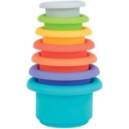 Set de 7 vasos de baño de silicona apilables Nûby sensorial desde 9 meses