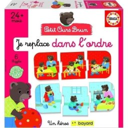 Juego de secuencias lógicas Educa Petit Ours Brun 6 series de puzles de 3 piezas