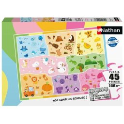 Puzzle Infantil Nathan 45 Piezas World Of Colours 5+ Años Secciones Por Colores