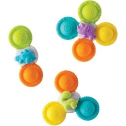 Spinner de baño Infantino Pack 3 Silicona Ventosas Multicolor