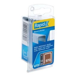 Grapa de hilo plano galvanizado Rapid 970 12 mm 672 unidades para Black & Decker
