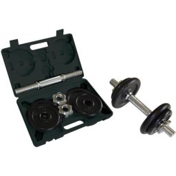 Schildkröt Set de Mancuernas 10 kg Barra Cromo 30 cm Discos Hierro Fundido