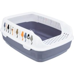 Bandeja abierta para gatos Trixie Delio Bordes Altos 38 × 20 × 50 cm Gris/Blanco