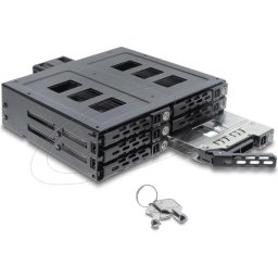 Bandeja móvil Delock para 6 discos 2,5" SATA/SAS en bahía 5,25" con intercambio en caliente