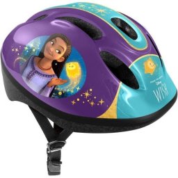 Casco deportivo infantil Disney Wish violeta talla S 53-56 cm EPS dial trasero correas ajustables