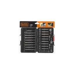 Black+decker A7202-xj Set 38 Puntas Y 5 Vasos Para Atornillado, Adaptador Magnético Y Maletín Organizador De Plástico, Acero