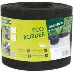 Bordillo Jardín Garden Life Eco Border Goma Reciclada Flexible 5 m x 13 cm Negro