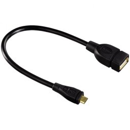 Hama Cable OTG USB A a Micro USB B Macho/Hembra Negro