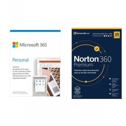 Microsoft 365 Personal 1 Usuario 1 Año + Norton 360 Premium 10 Dispositivos 1 Año