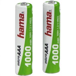 Hama Pack de 2 Pilas Recargables 1000mAh AAA HR03