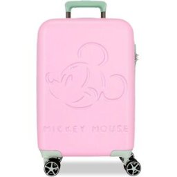 Disney Maleta de cabina mickey crazy trip rígida a con capacidad de 32l. Rosa