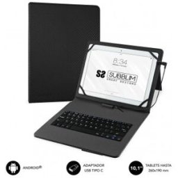 Subblim Funda con Teclado Micro USB - USB C KEYTAB PRO USB 10,1" Black