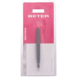 Beter Pinza de depilar punta oblicua inoxidable esmaltada 9,7 cm