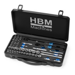 Juego de llave de torque HBM de 55 piezas, 1 1/4 y 3/8 pulgadas, 1 - 5 y 10 - 60 Nm