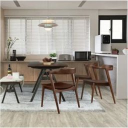 VS Venta-stock Pack 2 sillas Venus Color Nogal, Madera Maciza, 58 x 57,5 x 76 cm