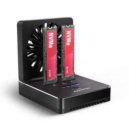 Caja para SSD Axagon ADSA-M2C22 M.2 Aluminio Negro con ventilador USB 3.2
