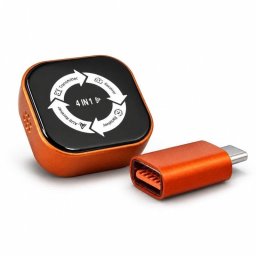 Adaptador inalámbrico Karawan 4 en 1 CarPlay Android Auto USB-C AirPlay MirrorLink Naranja