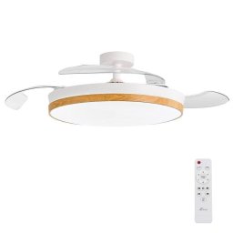 Ventilador de Techo con Luz 3NOD Concept Nature Motor DC Aspas Retráctiles 6 Velocidades Mando ABS Blanco