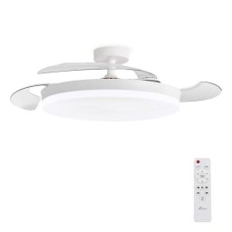 Ventilador de Techo con Luz 3NOD Concept Ova Motor DC 6 Velocidades Aspas Retráctiles Mando 107cm