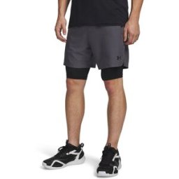 Under Armour Short de fitness para hombre UA Vanish Woven 2.0 2en1 gris M