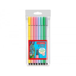 Rotulador stabilo acuarelable pen 68 estuche de 8 colores surtidos pastel