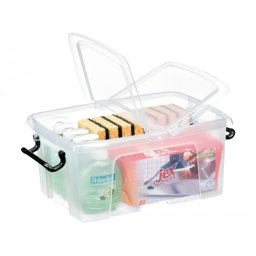 Contenedor plastico cep 12 litros 405x295x183 mm transparente con tapa y cierre hermetico