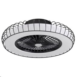 Iluminashop Ventilador de Techo con Luz LED y Mando 72W Negro Motor DC