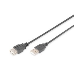 Alargador USB-A Digitus 1,8 m USB 2.0 Negro