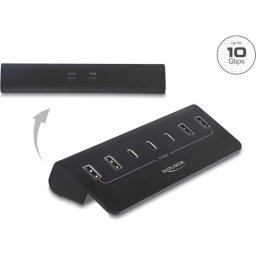 Hub Delock 7 puertos 10 Gbps modelo 64283 con alimentación activa