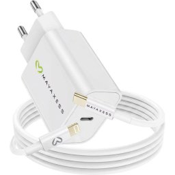 Cargador rápido USB Mayaxess 18W Quick Charge 3.0 con cable Lightning