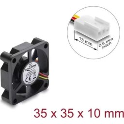 Refrigeración aire Delock 12 V 35x35x10 mm PC Lüfter negro compacto