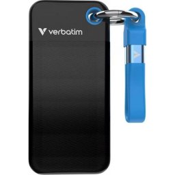 Disco Duro Verbatim Pocket SSD 0,13TB M.2 USB-C 3.2 Gen 2 1000MB/s Azul Negro