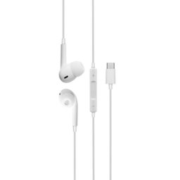 Auriculares DCU Advance Tecnologic con cable USB-C para música en blanco