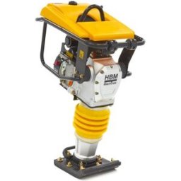 HBM Placa vibratoria Professional de 6,5 CV, interruptor antivibratorio que incluye juego de ruedas y cubierta del motor