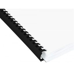 Canutillo q-connect redondo 25 mm plastico negro capacidad 225 hojas caja de 50 unidades