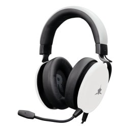 Auriculares White Shark ELEPHANT con cable, conexión 3,5 mm, gaming, micrófono y volumen rotatorio blanco y negro