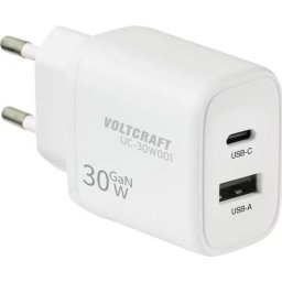 Cargador USB Voltcraft VC-17942310 GaN 30 W 2 puertos carga rápida
